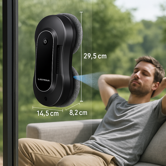 CleanGlass Robot lave-vitres automatique avec pulvérisation intégrée et navigation intelligente