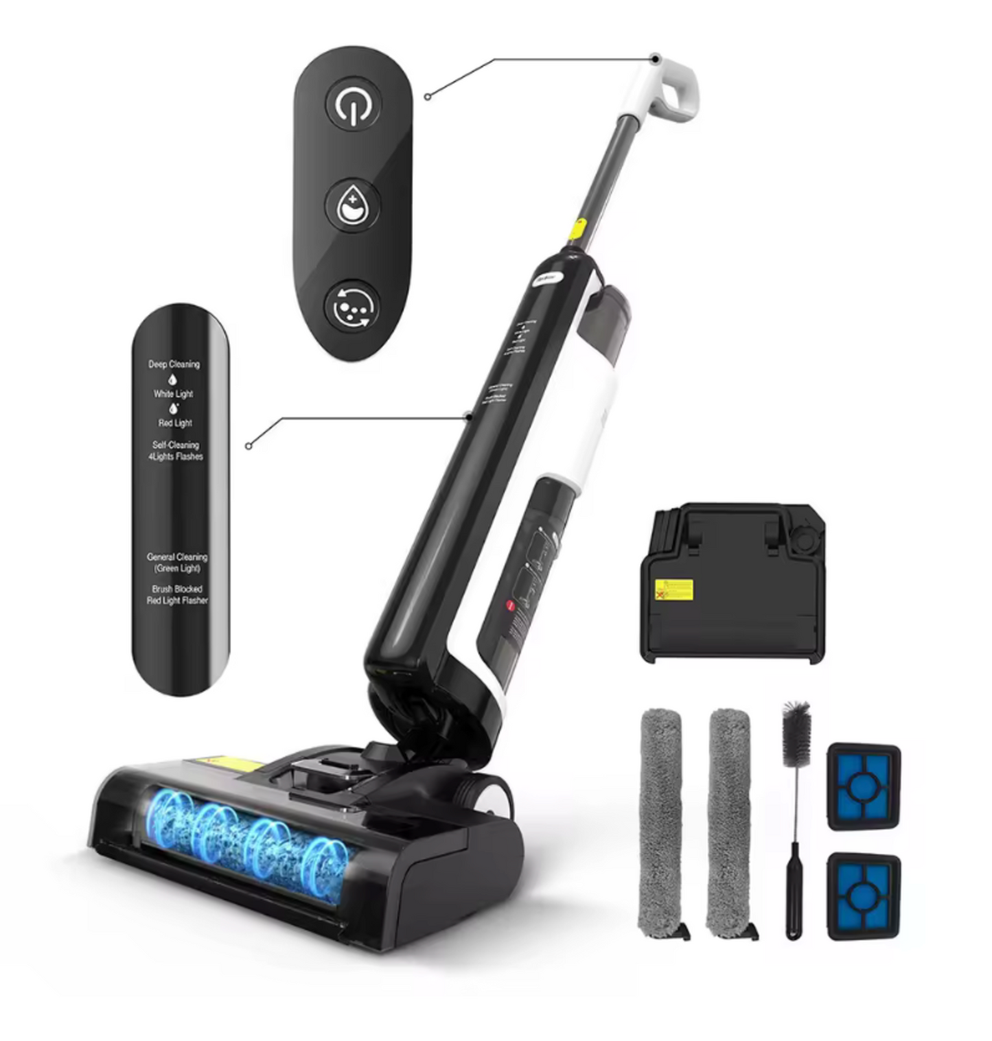 Clean Bot W12 – Aspirateur laveur sans fil 2-en-1